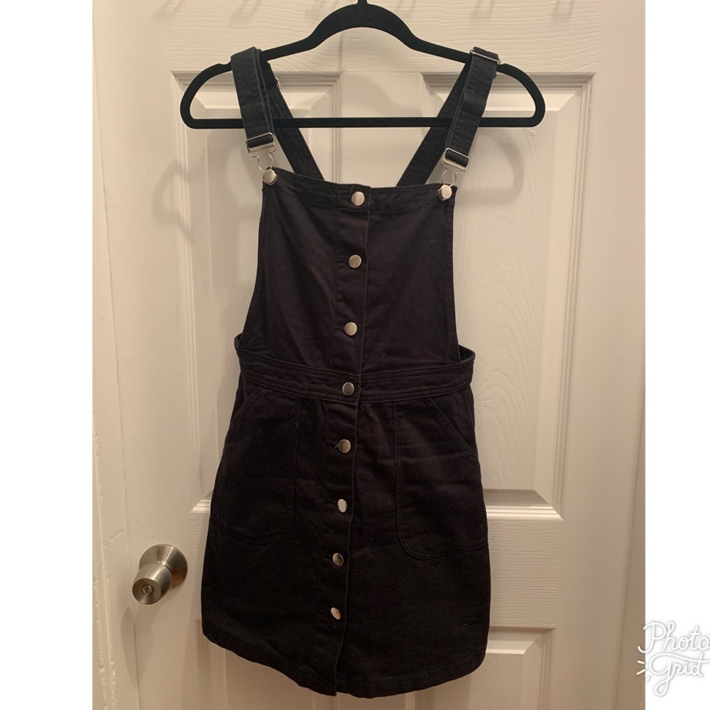 H&M Black Denim Overall Skirt